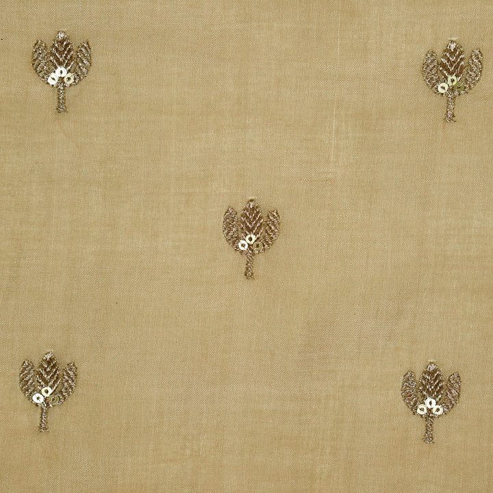 Sara Buti on Almond Tussar Chanderi Embroidered Fabric