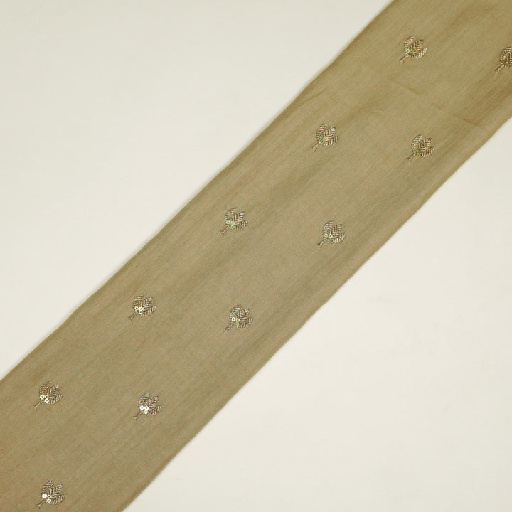 Sara Buti on Almond Tussar Chanderi Embroidered Fabric