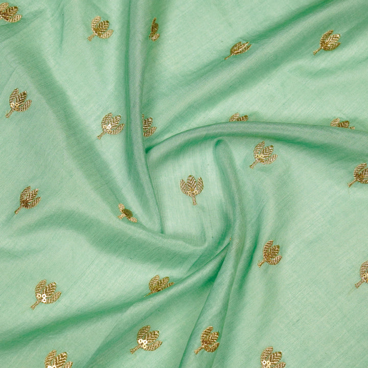 Sara Buti on Aqua Tussar Chanderi Embroidered Fabric