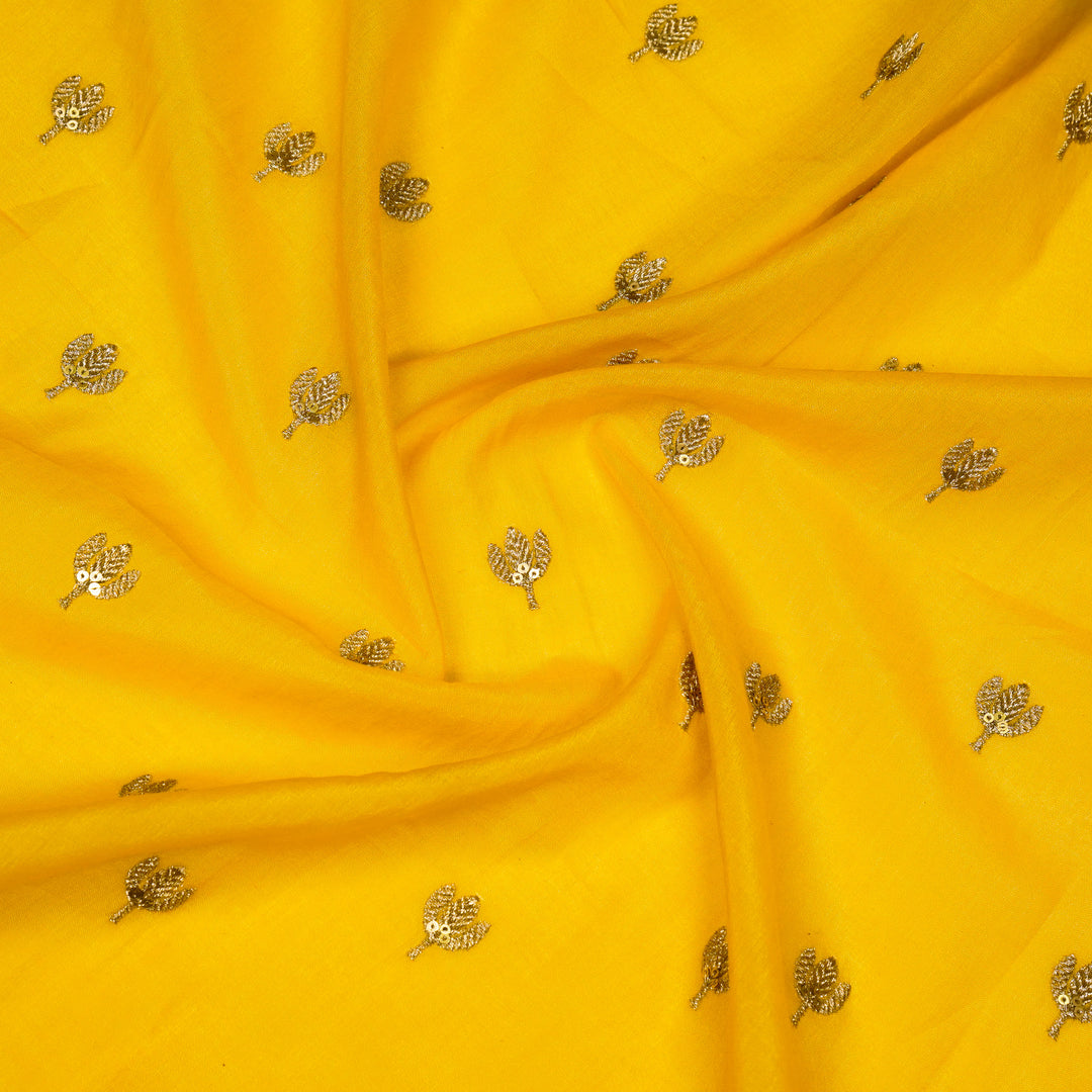 Sara Buti on Gold Tussar Chanderi Embroidered Fabric