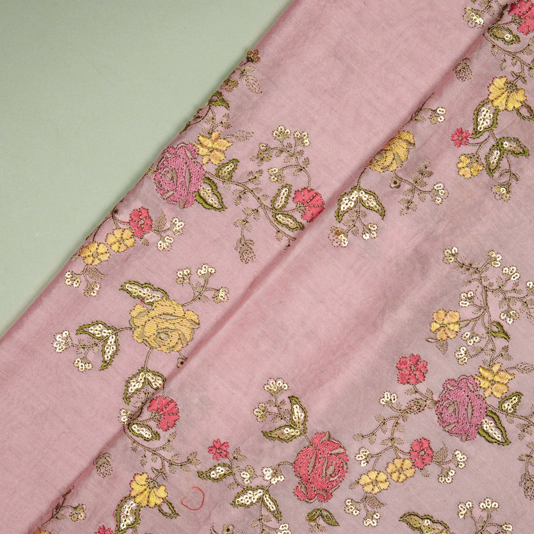 Gulaab Jaal on Pink Silk Chanderi