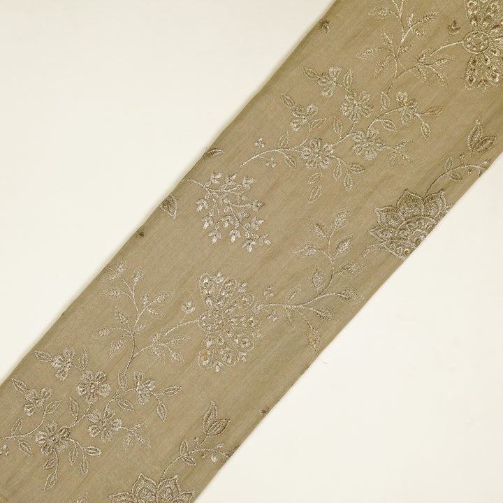 Sabira Jaal on Almond Tussar Chanderi Embroidered Fabric