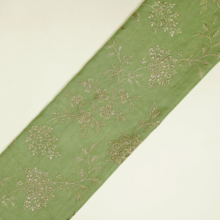 Sabira Jaal on Sea Green Tussar Chanderi Embroidered Fabric