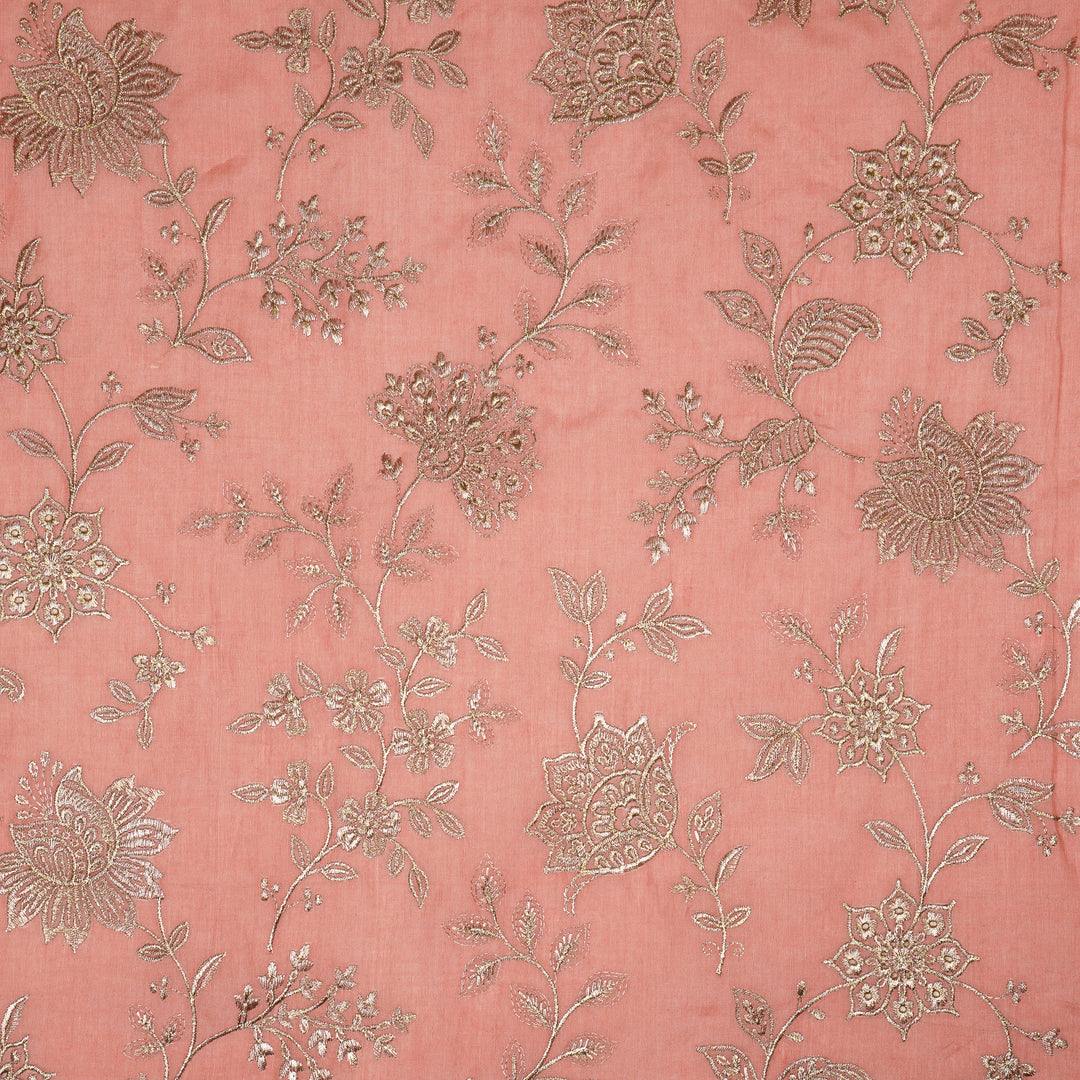 Sabira Jaal on Gajari Tussar Chanderi Embroidered Fabric