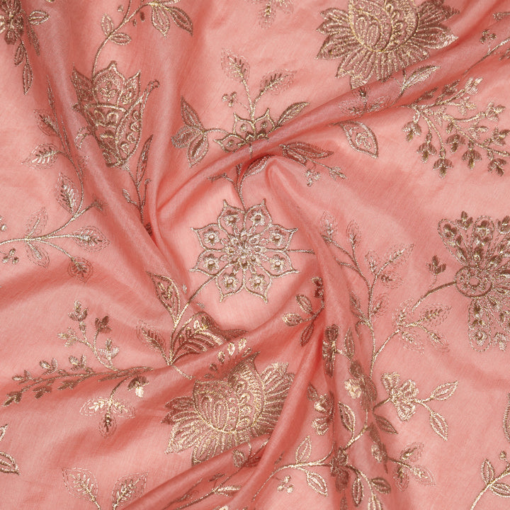 Sabira Jaal on Gajari Tussar Chanderi Embroidered Fabric