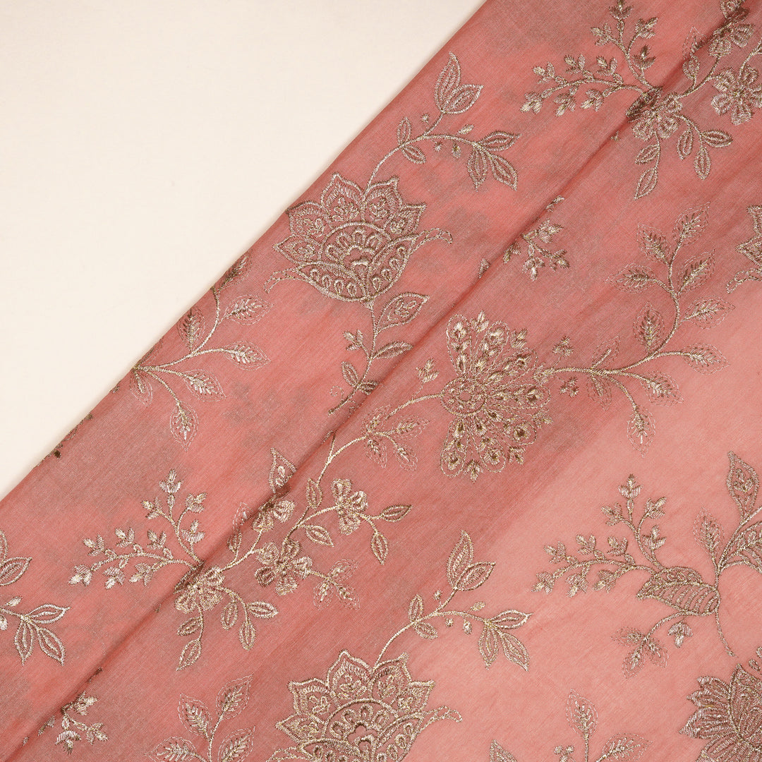 Sabira Jaal on Gajari Tussar Chanderi Embroidered Fabric