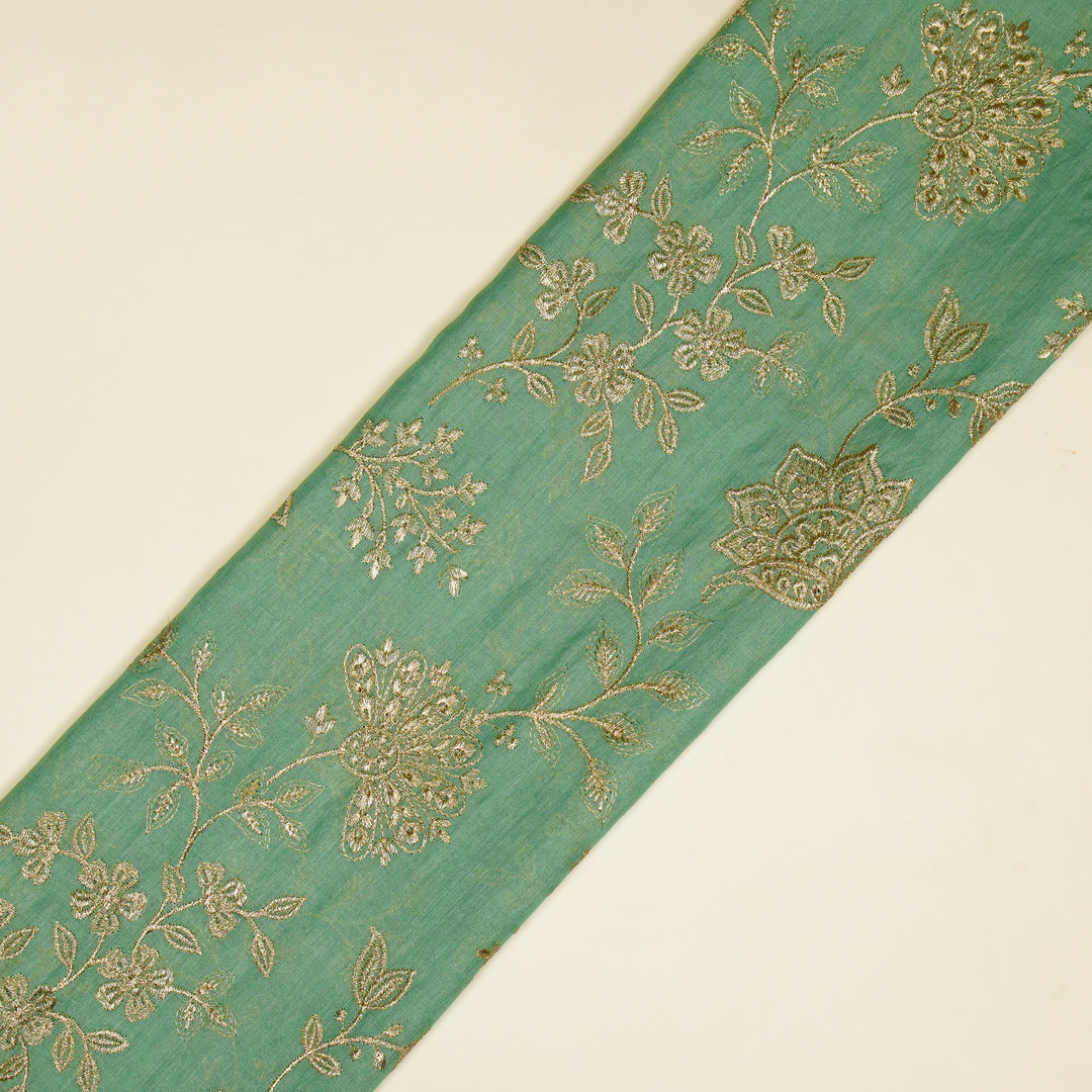 Sabira Jaal on Aqua Tussar Chanderi Embroidered Fabric