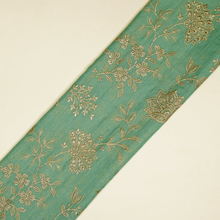 Sabira Jaal on Aqua Tussar Chanderi Embroidered Fabric