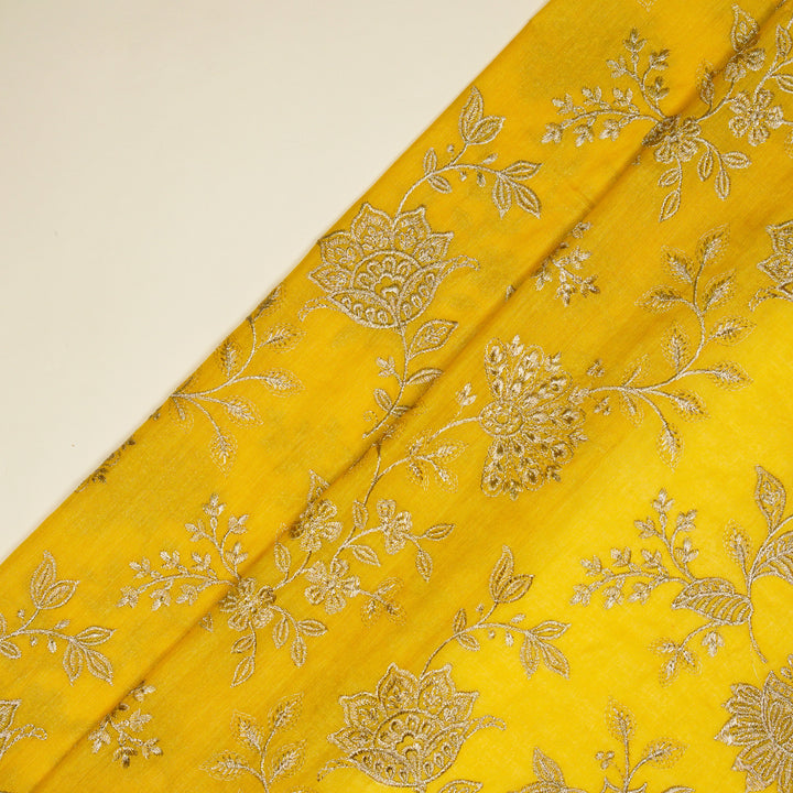 Sabira Jaal on Gold Tussar Chanderi Embroidered Fabric