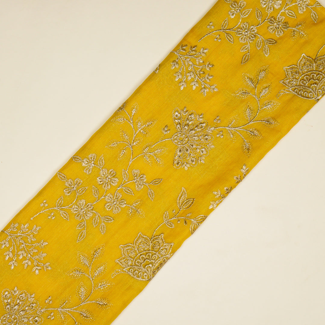 Sabira Jaal on Gold Tussar Chanderi Embroidered Fabric