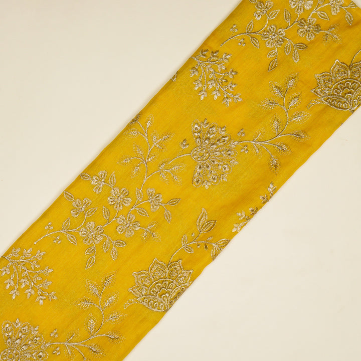 Sabira Jaal on Gold Tussar Chanderi Embroidered Fabric