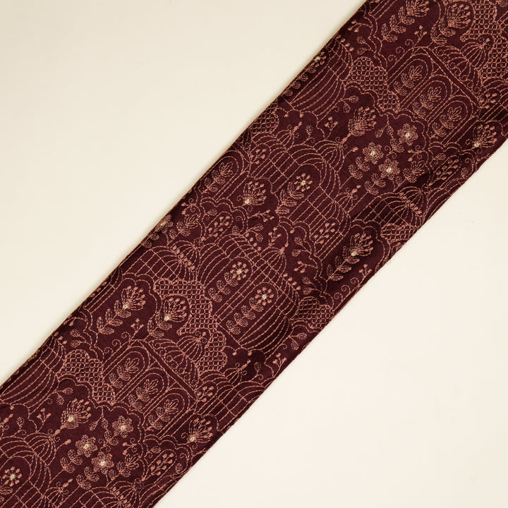 Shaira Jaal on Maroon Munga Silk Embroidered Fabric