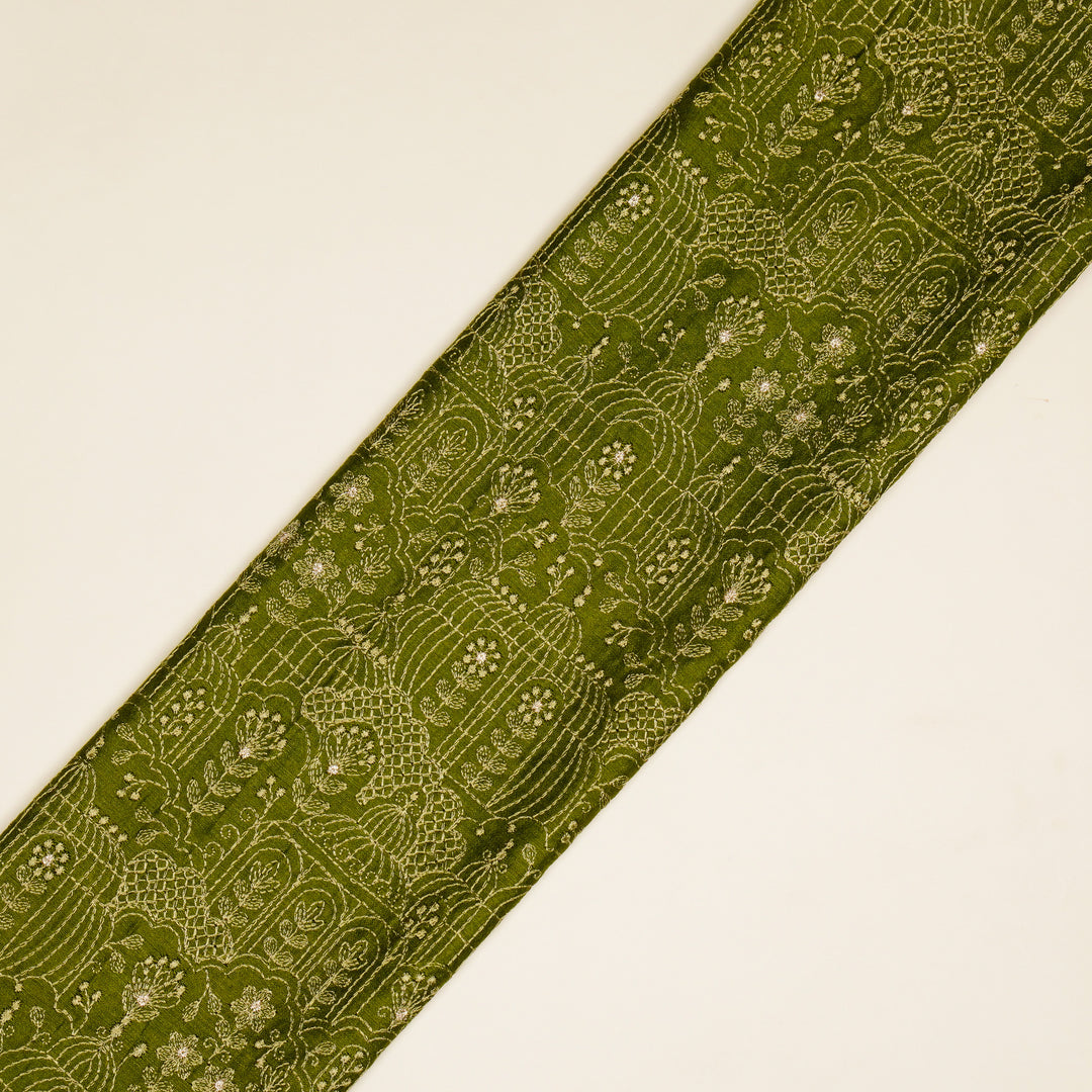 Shaira Jaal on Olive  Munga Silk Embroidered Fabric