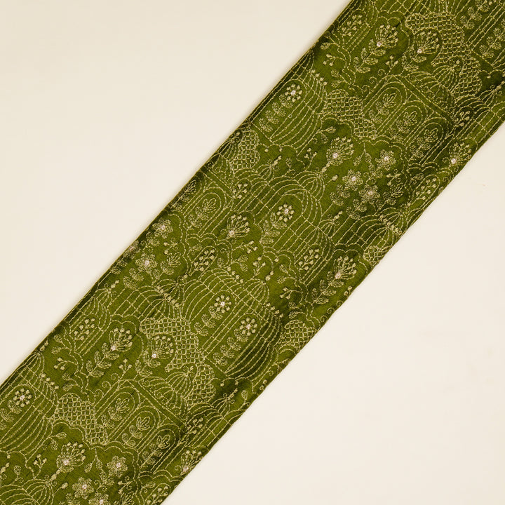 Shaira Jaal on Olive  Munga Silk Embroidered Fabric