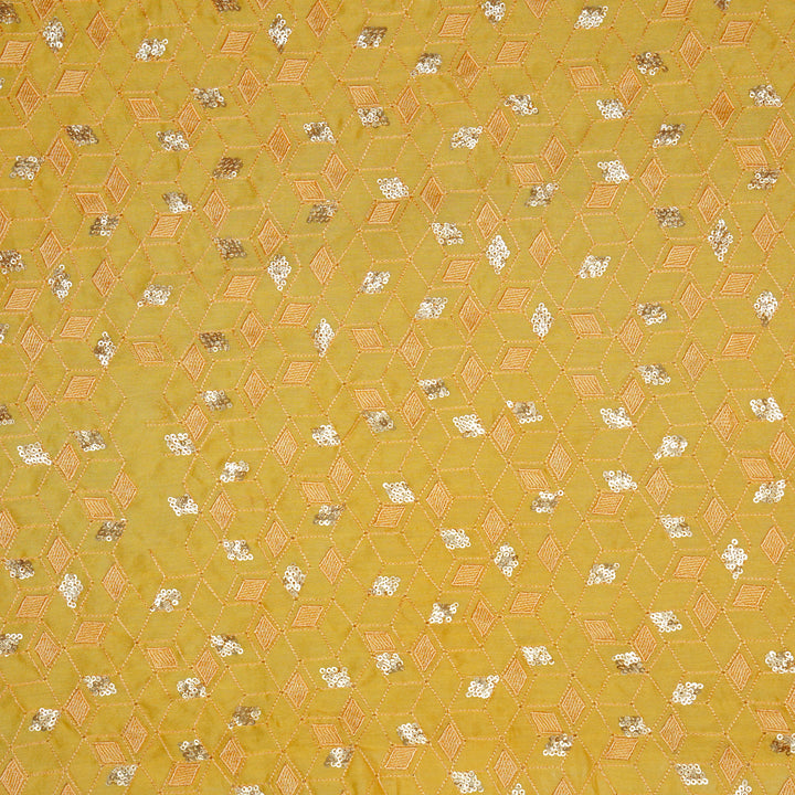 Ahana Sequin Jaal on Gold Silk Chanderi