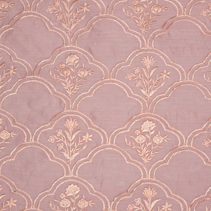 Mughal Arches Buta on Pink Silk Chanderi