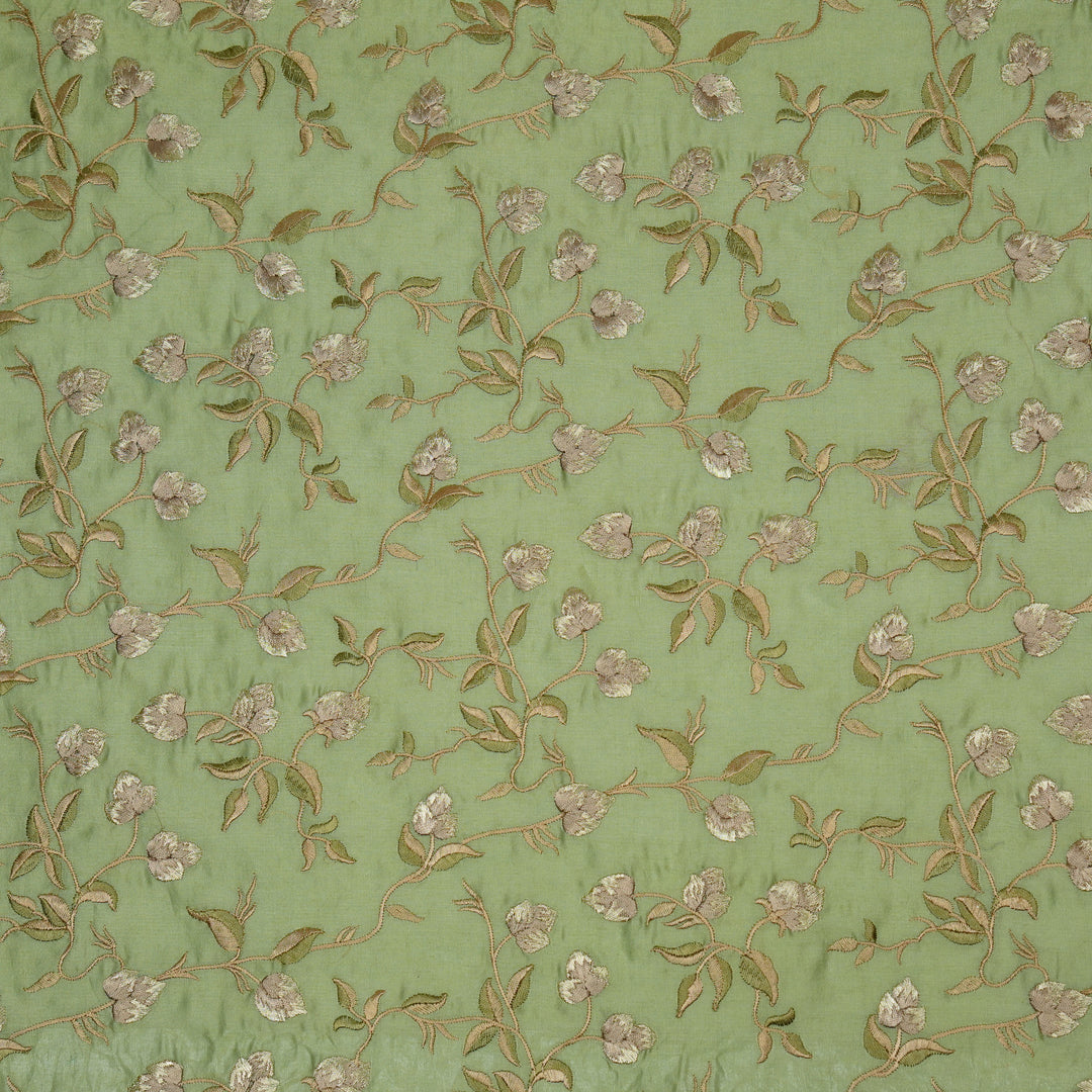 Rahima Jaal on Sea Green Luxe Silk Chanderi Embroidered Fabric