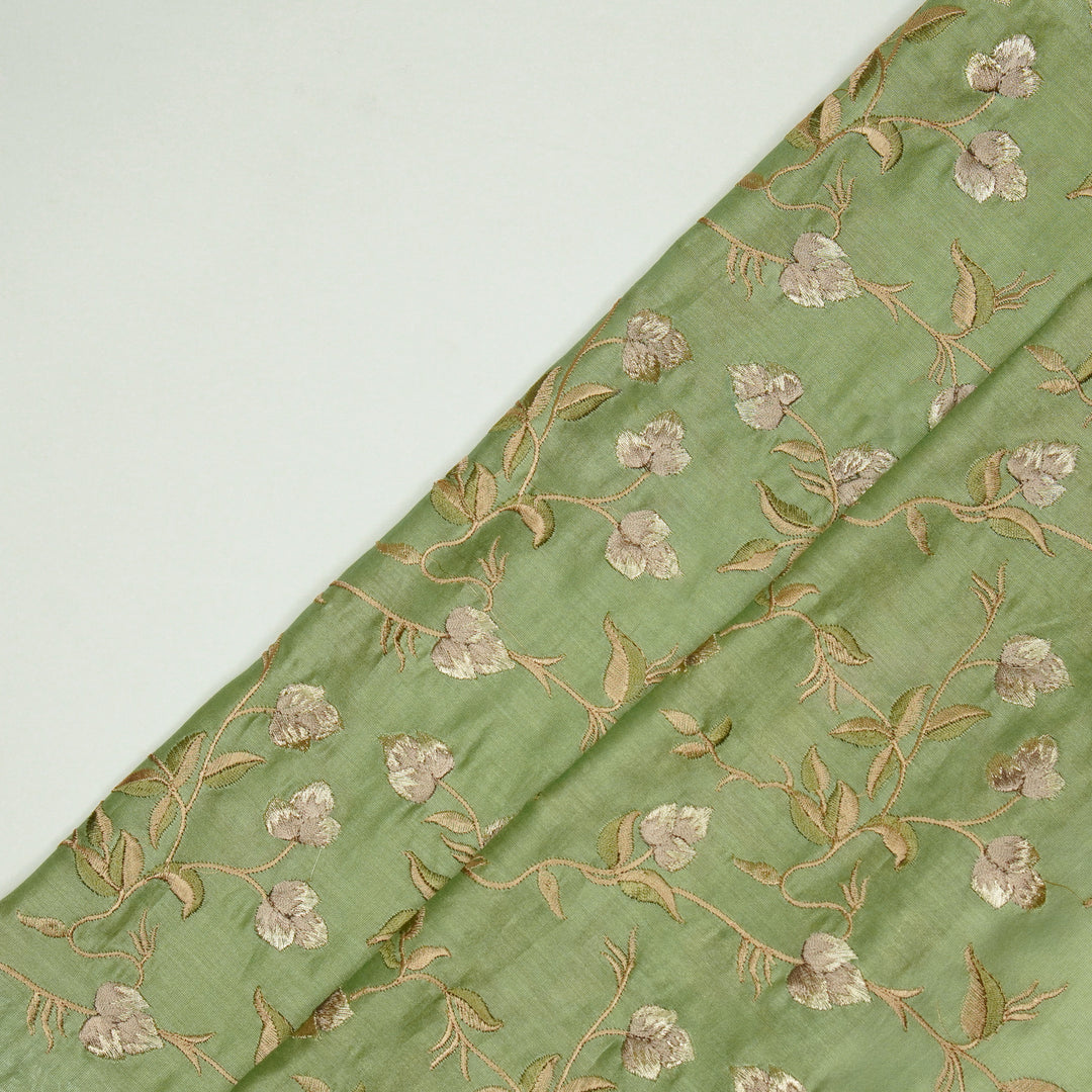 Rahima Jaal on Sea Green Luxe Silk Chanderi Embroidered Fabric