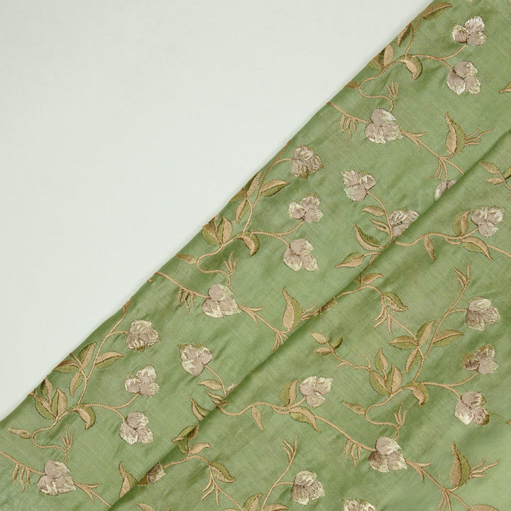Rahima Jaal on Sea Green Luxe Silk Chanderi Embroidered Fabric
