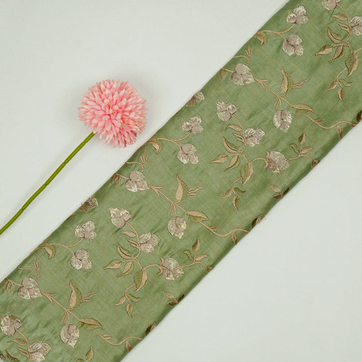 Rahima Jaal on Sea Green Luxe Silk Chanderi Embroidered Fabric