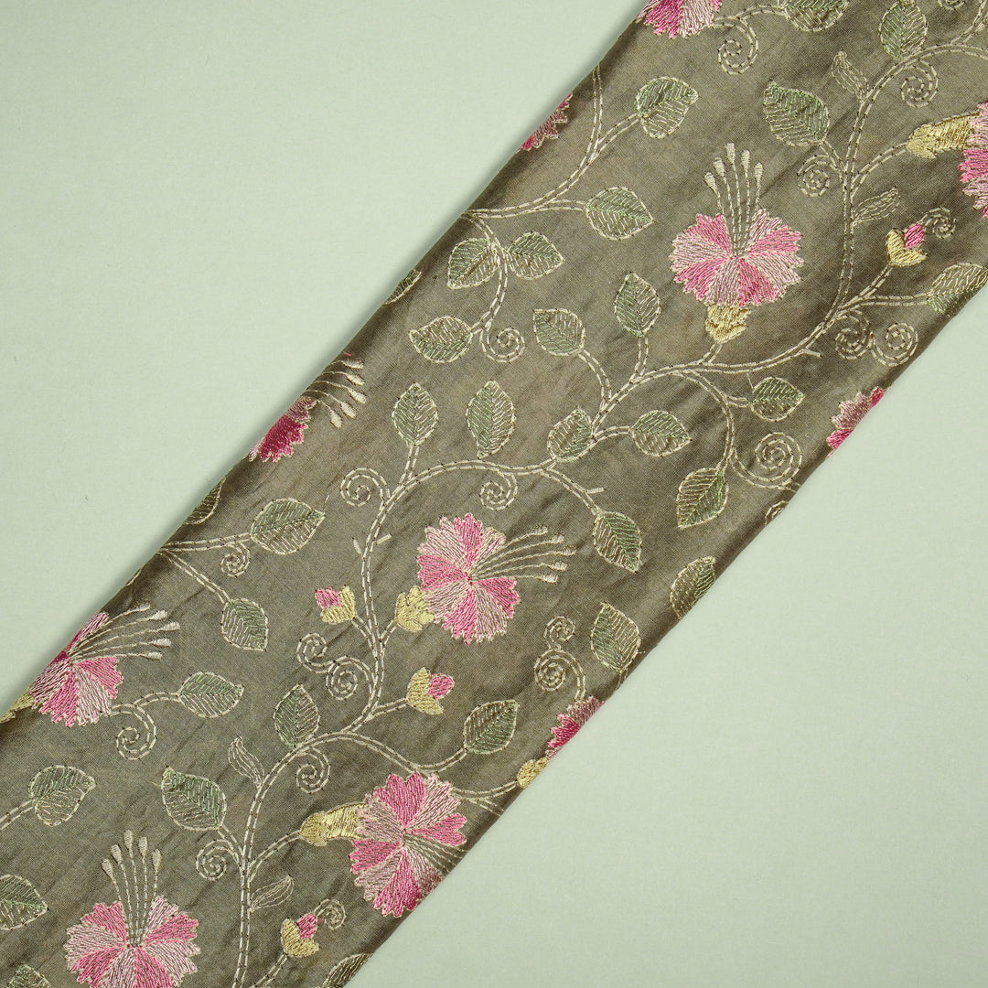 Sampavi Floral Jaal on Mouse Silk Chanderi