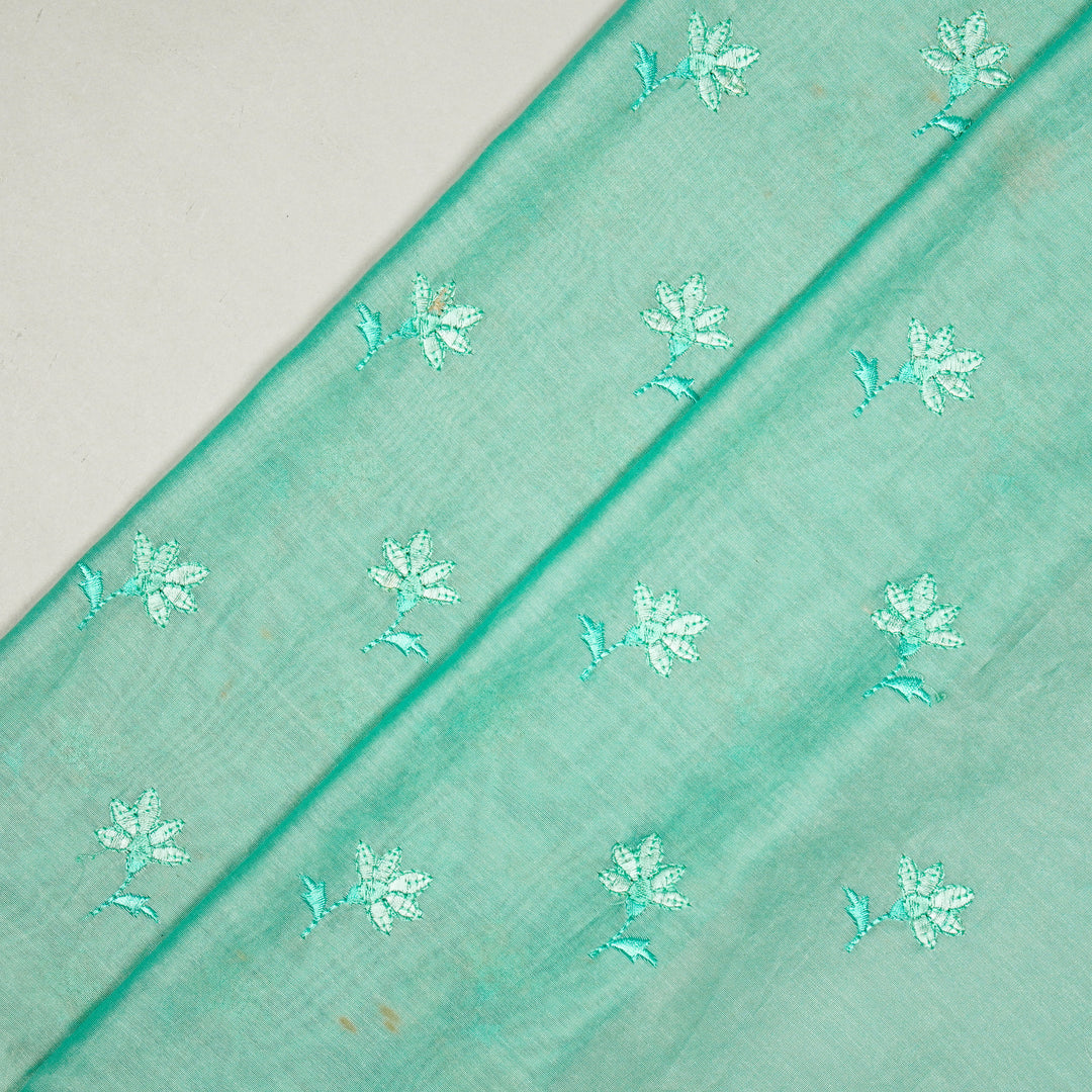 Shirin Buti on Turquoise Silk Chanderi