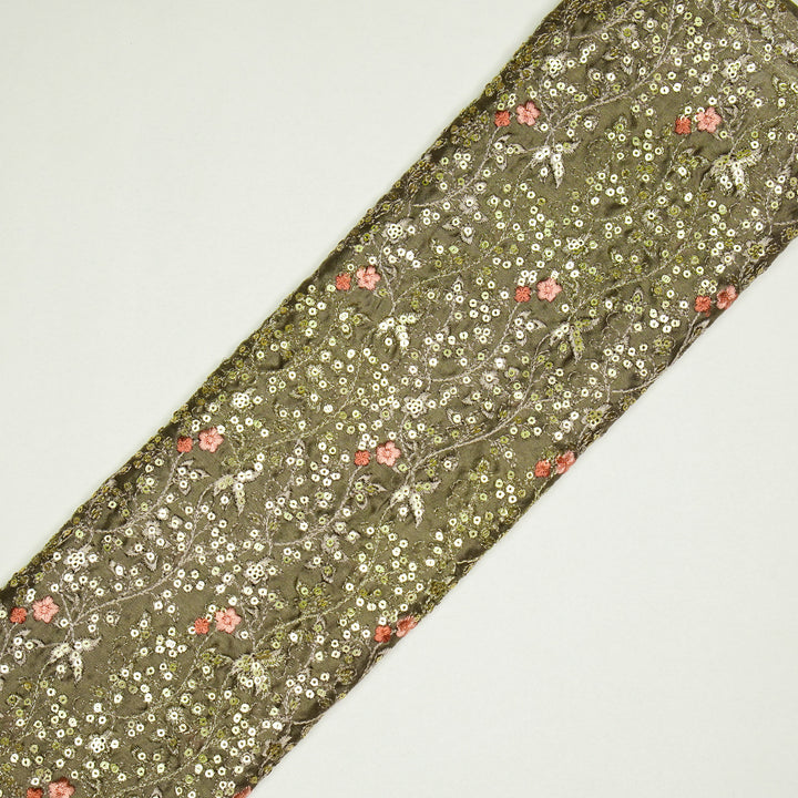 Mehraj Jaal on Mouse Silk Chanderi Embroidered Fabric