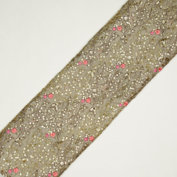 Mehraj Jaal on Ecru Silk Chanderi Embroidered Fabric