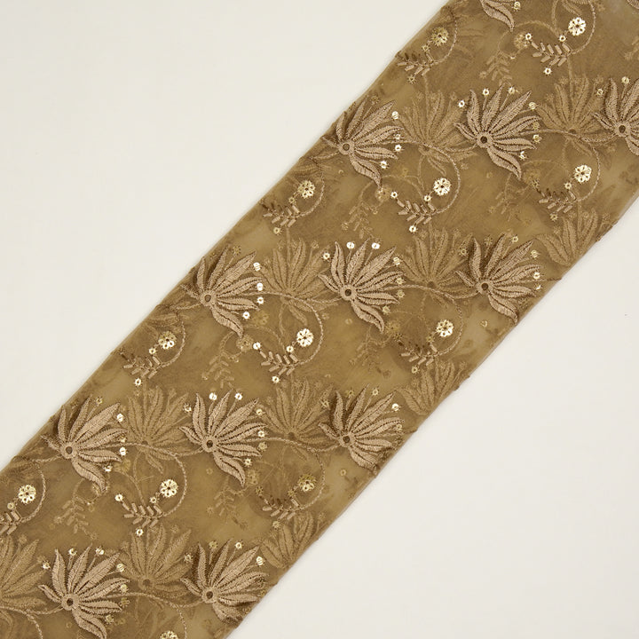 Kaaya Jaal on Chiku Silk Organza Embroidered Fabric