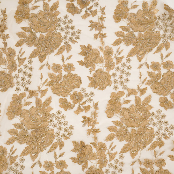 Maira Jaal on Beige Net Embroidered Fabric
