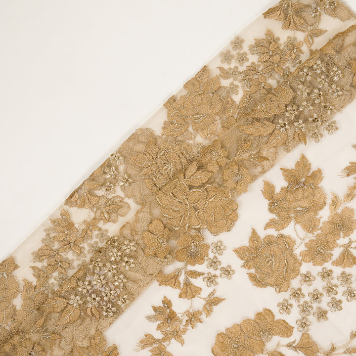 Maira Jaal on Beige Net Embroidered Fabric