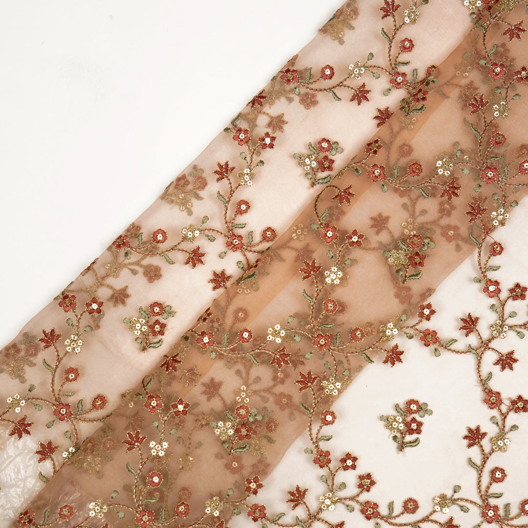 Roohani Jangla on Light Blush Silk Organza