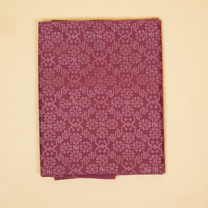 Daliesque Jaal Suit fabric set on Silk Chanderi (Unstitched)- Mauve