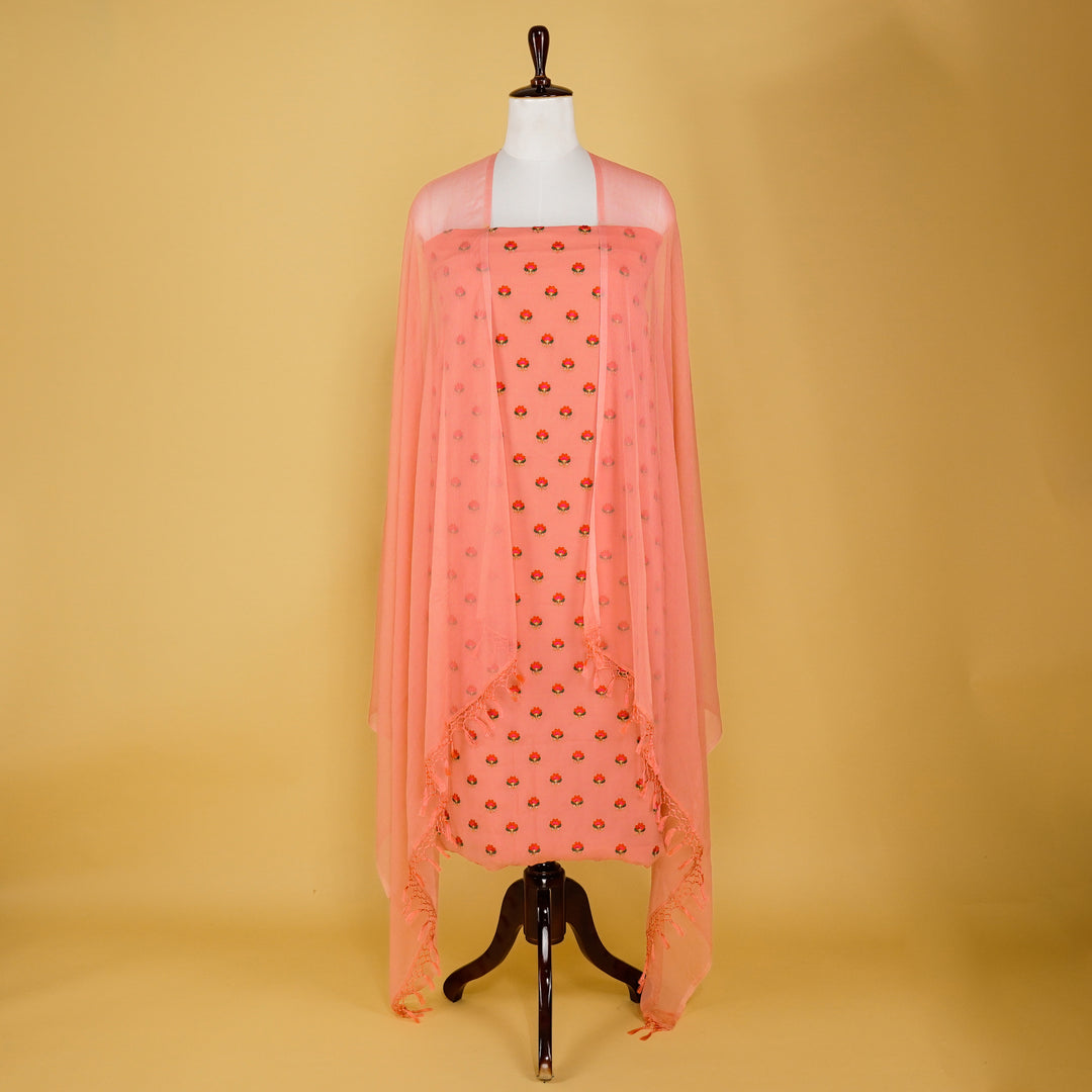 Smriti Buti Suit fabric Set on Georgette (Unstitched)- Gajari