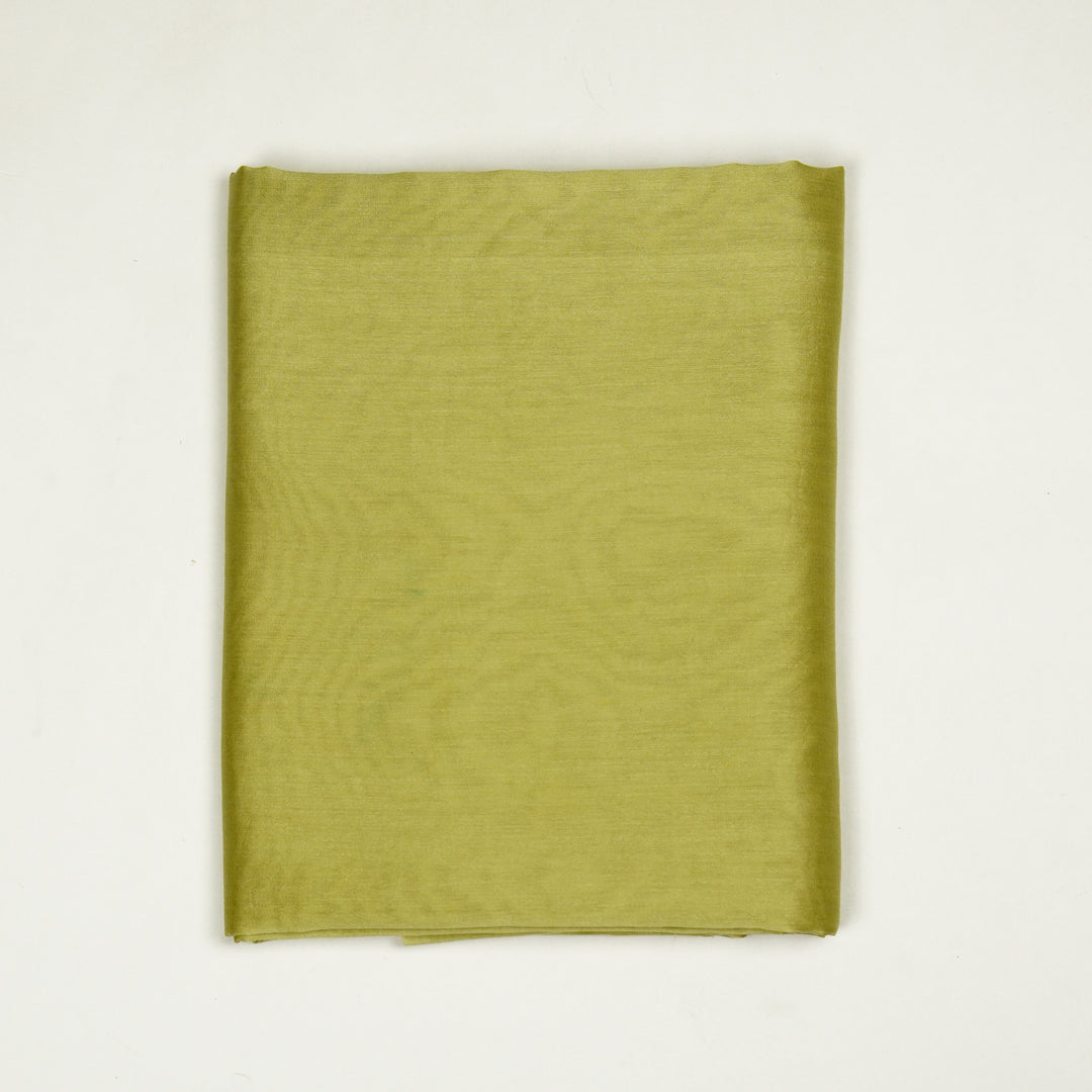 Aanwika Jaal Suit fabric Set on Silk Organza (Unstitched)- Light Olive