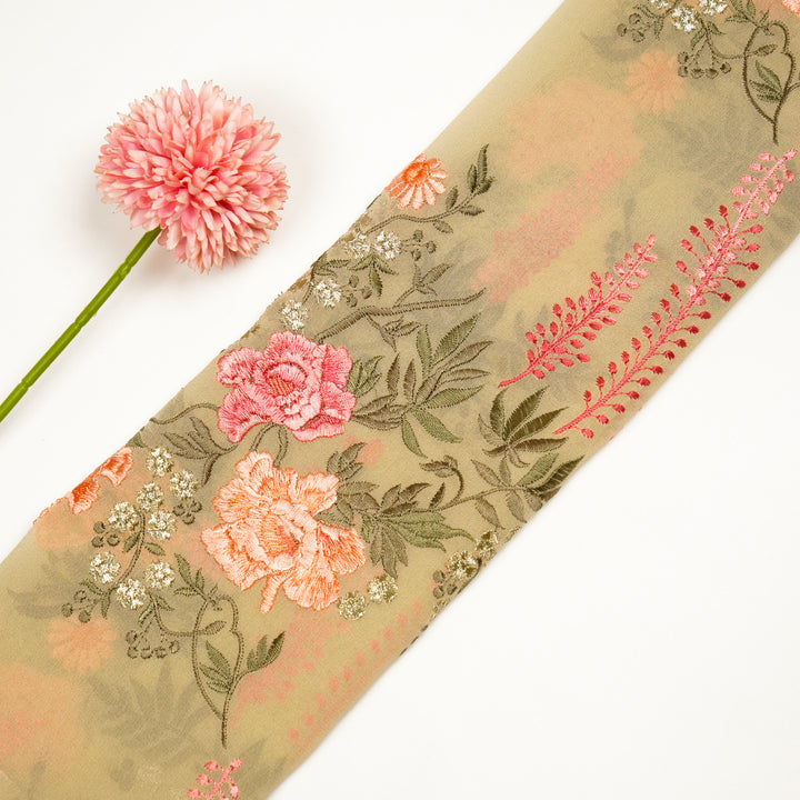 Suhana Parsi Jaal On Beige Semi Georgette Embroidered