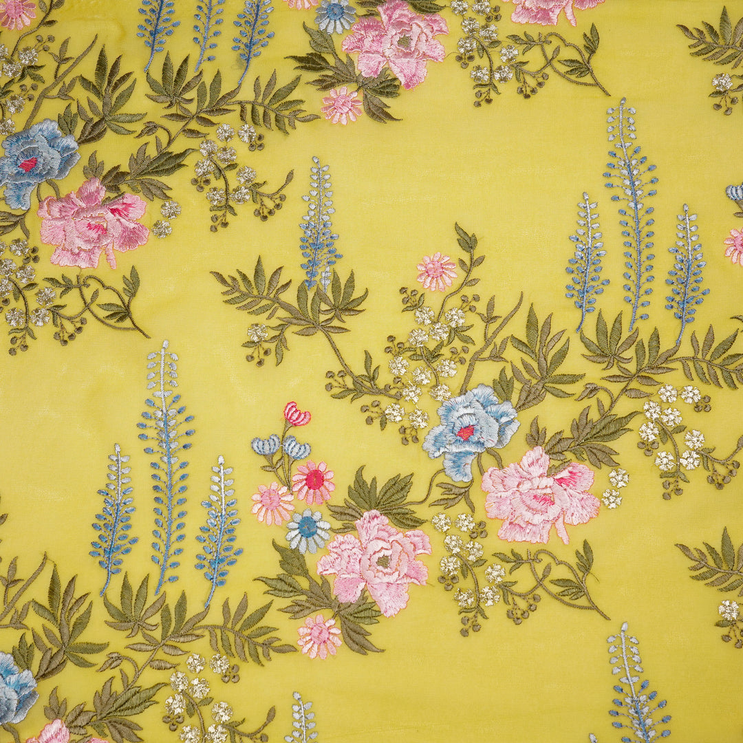 Suhana Parsi Jaal On Gold Semi Georgette Embroidered