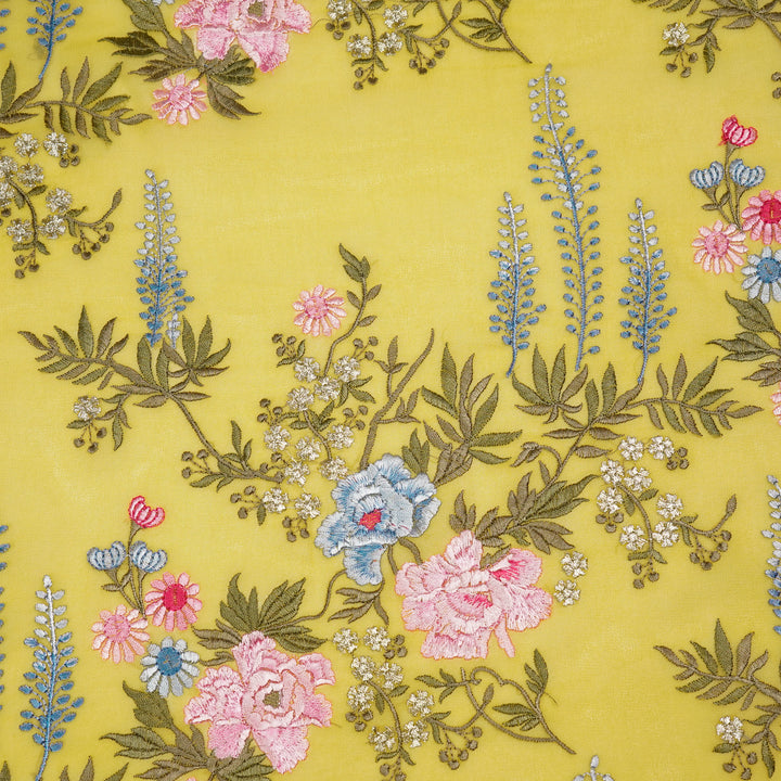 Suhana Parsi Jaal On Gold Semi Georgette Embroidered