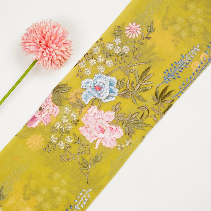 Suhana Parsi Jaal On Gold Semi Georgette Embroidered