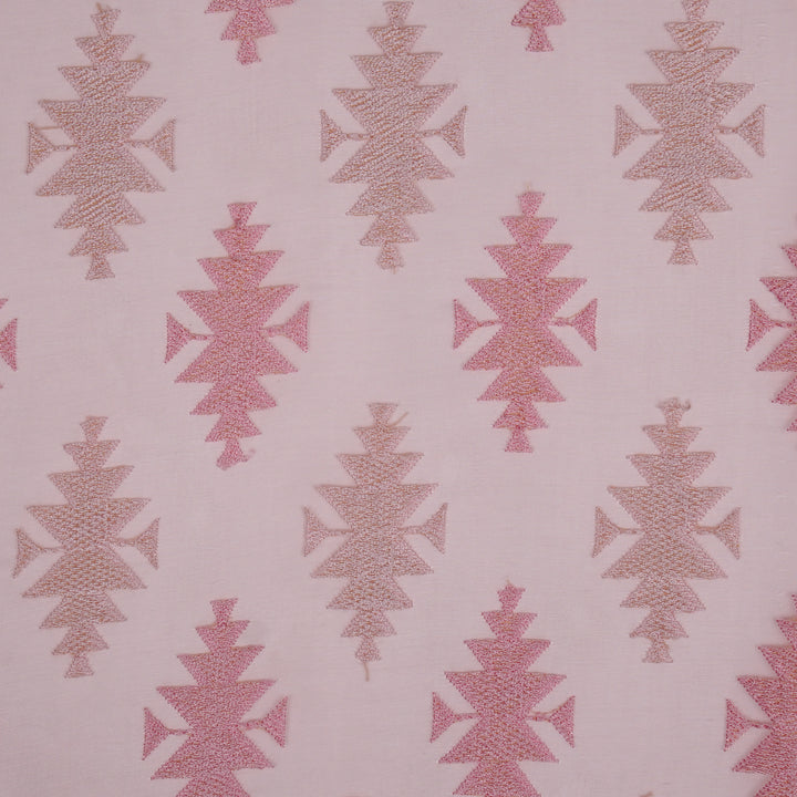 Geometric Nayantara on Pink Silk Organza