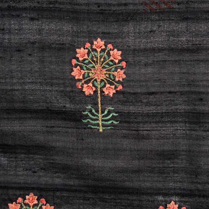 Jumki Style Buta on Black Tussar Silk