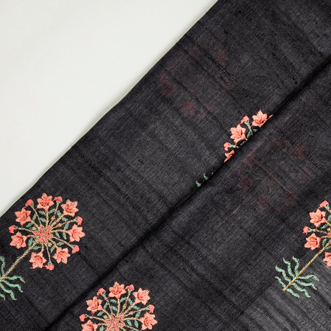 Jumki Style Buta on Black Tussar Silk