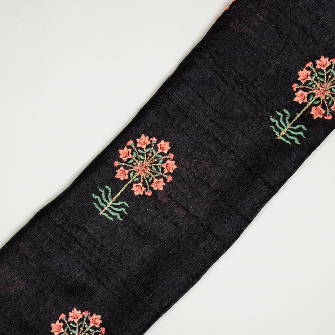 Jumki Style Buta on Black Tussar Silk