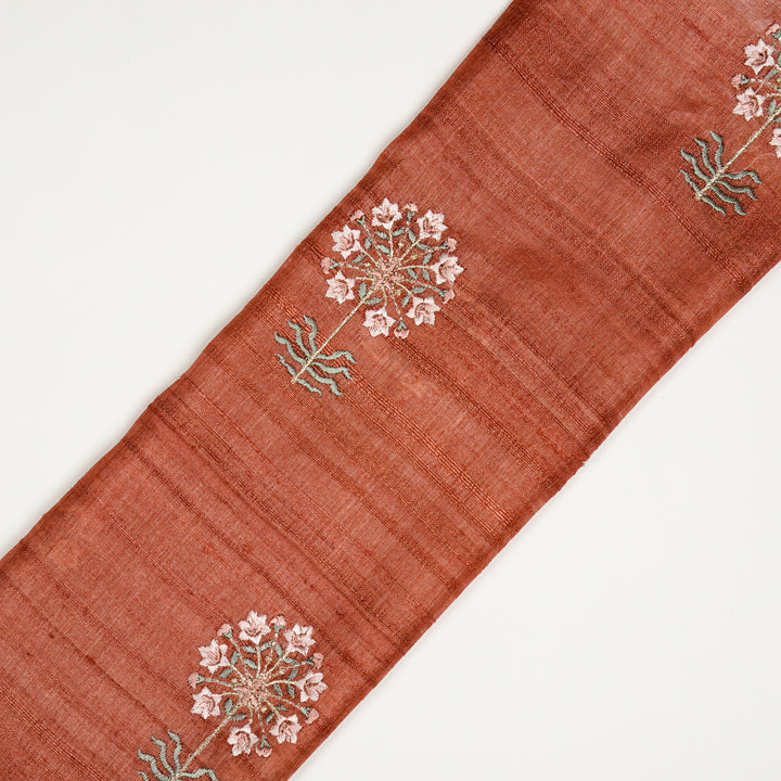 Jumki Style Buta on Red Rust Tussar Silk