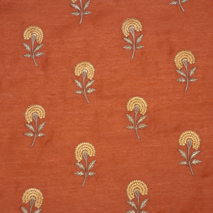 Shabana Floral Buta on Redl Munga Silk- Zarinama