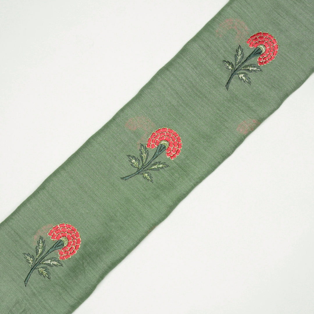 Shabana Floral Buta on Teal Munga Silk- Zarinama