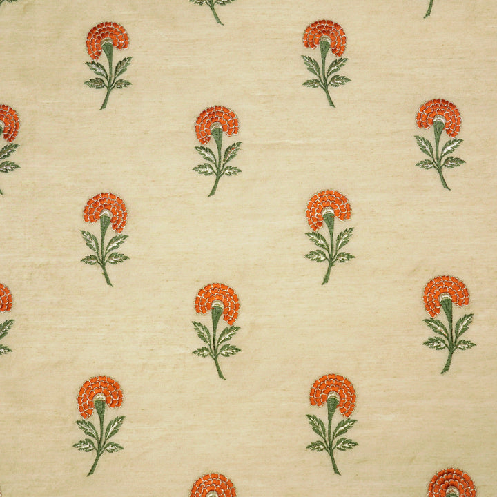 Shabana Floral Buta on Natural Munga Silk- Zarinama