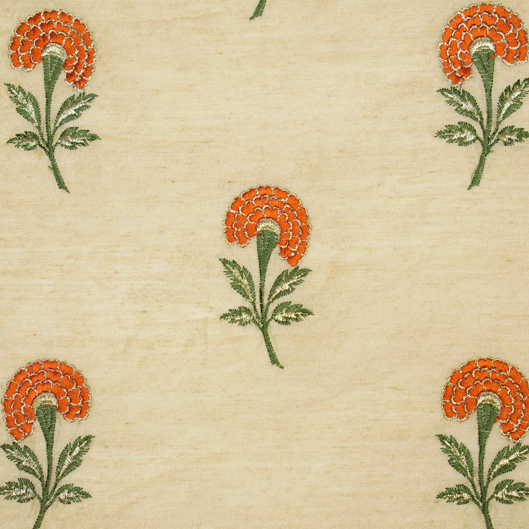 Shabana Floral Buta on Natural Munga Silk- Zarinama