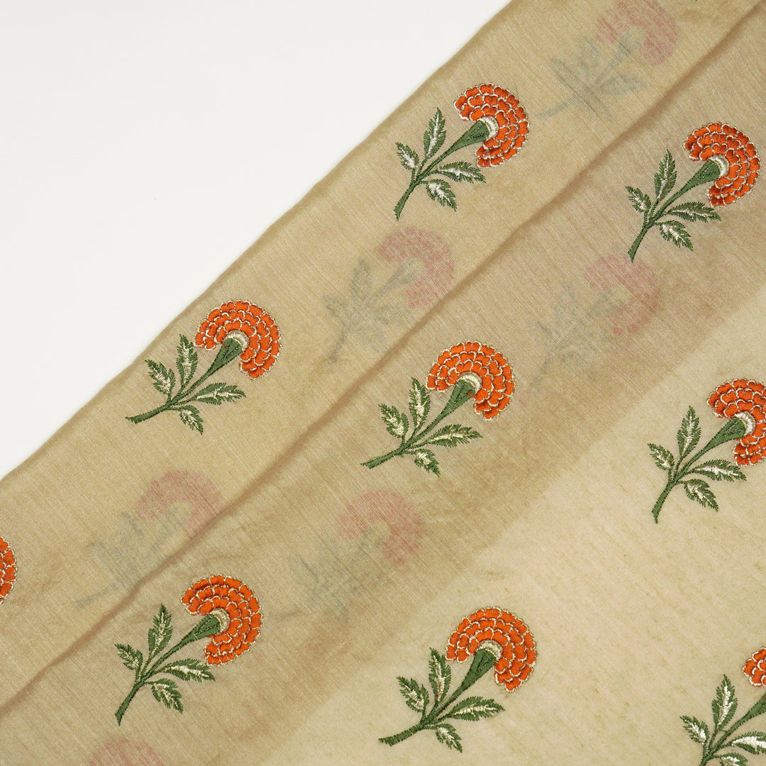 Shabana Floral Buta on Natural Munga Silk- Zarinama