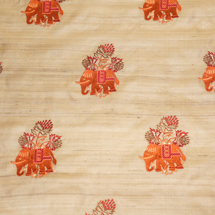 Hasti Buta on Natural/Rust Tussar Silk